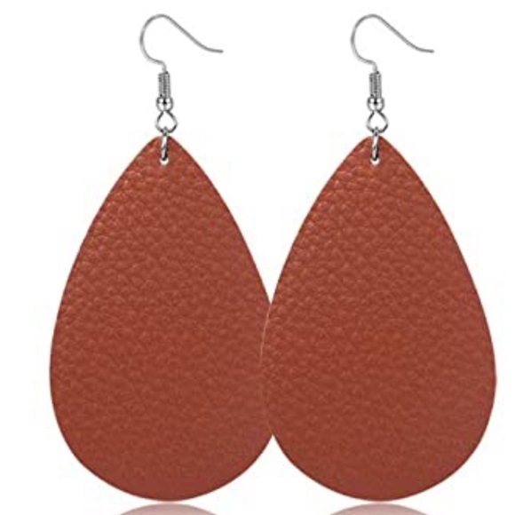 Jewelry - 🌻3 for $12🖤Faux Leather Teardrop Dangle Earrings